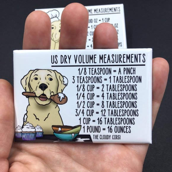 Yellow Labrador Retriever Dog Measuring Chart Magnet Set Kitchen Cooking Baking - Picture 3 of 5